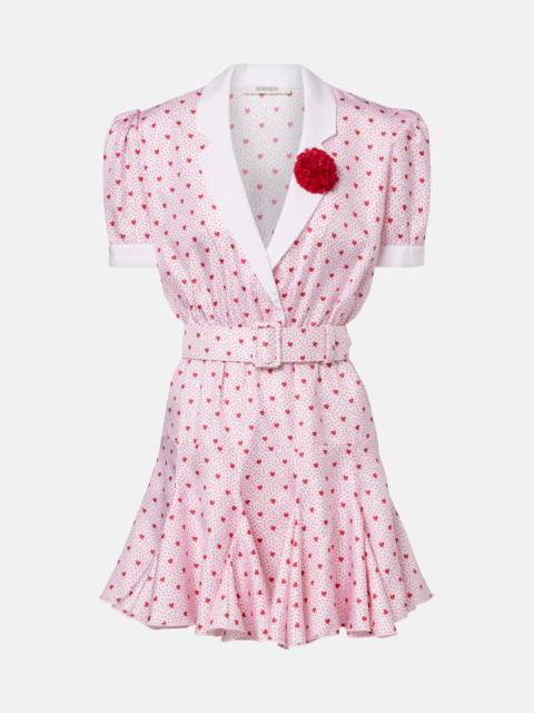 Printed silk twill minidress