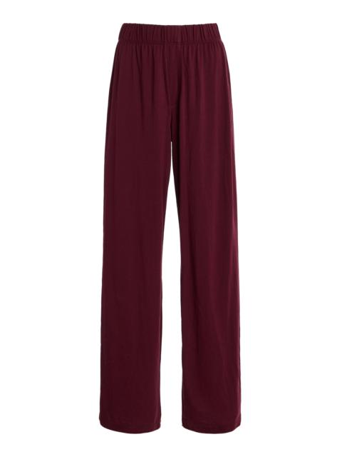 Cotton-Blend Lounge Pants burgundy