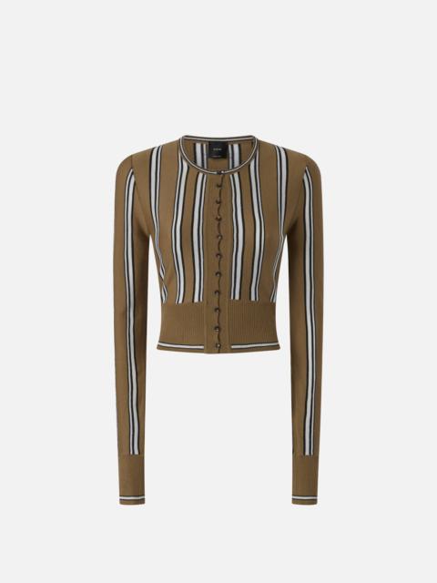 MULTI-COLOURED STRIPED CARDIGAN