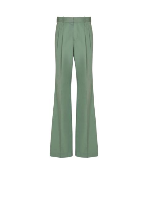 Pleated cotton trousers