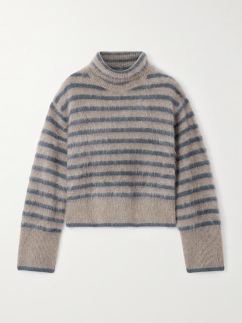 Floren Striped Brushed-cashmere Turtleneck Sweater