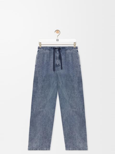 Drawstring trousers in cotton and linen