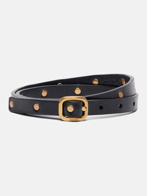 Studded leather belt