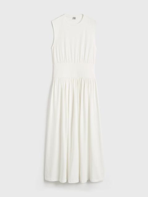 Sleeveless cotton tee dress off white