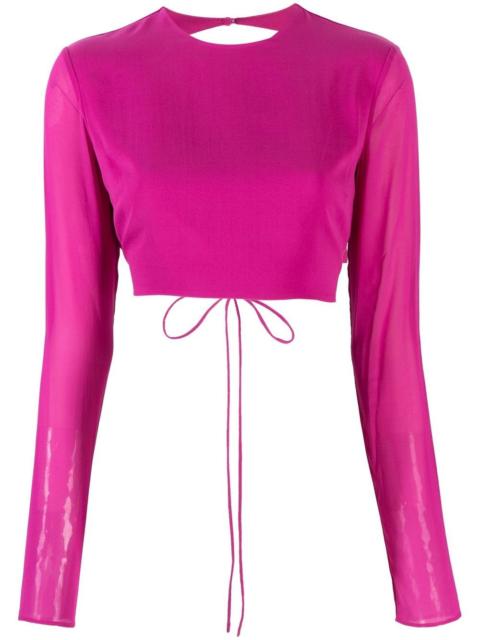waist tie-fastening top
