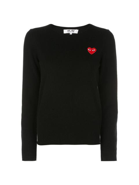 WOMENS CREWNECK PULLOVER RED HEART  - BLACK