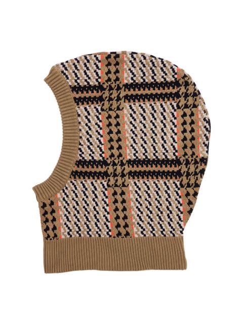 DUSK KNIT BALACLAVA - ORANGE MIXED CHECKS