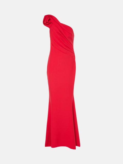 Tanna one-shoulder crêpe gown