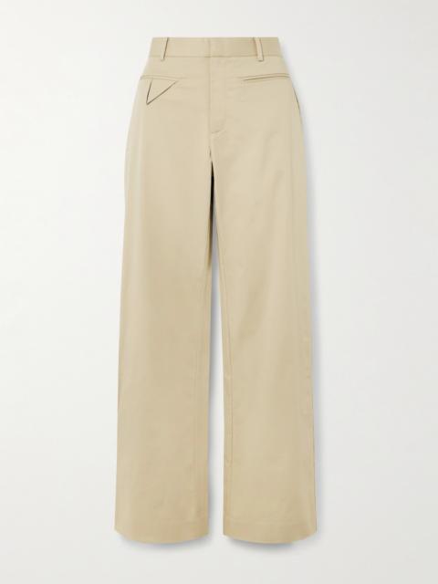 Origami Organic Cotton-blend Wide-leg Pants