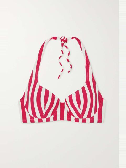 Samba Corazon striped halterneck bikini top