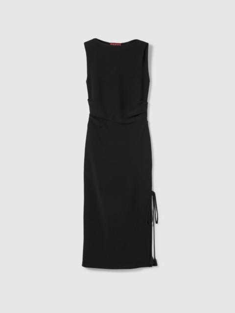 Silk crêpe dress with embroidery