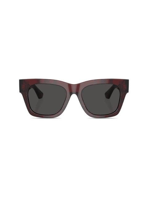 checkered wayfarer-frame sunglasses