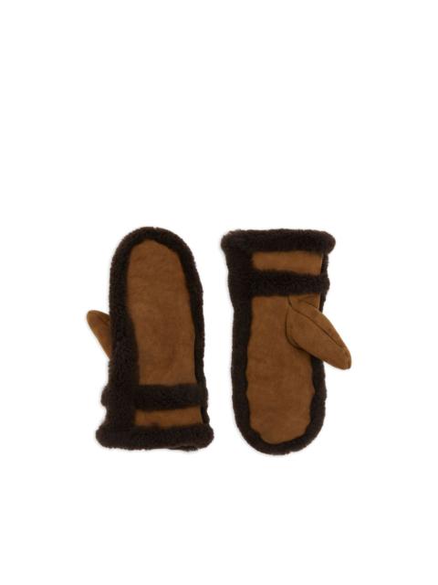 shearling-trimmed mittens
