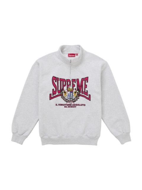 Supreme Crest Applique Half Zip Pullover Ash Grey