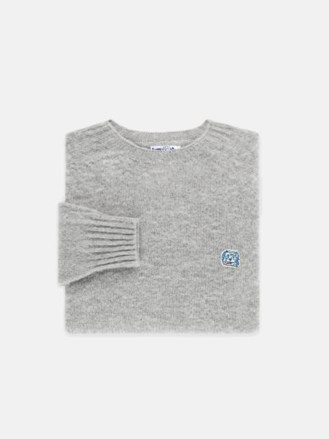 MADE-IN-SCOTLAND LIGHT GREY SHAGGY DOG ICON SWEATER  - TRIM FIT
