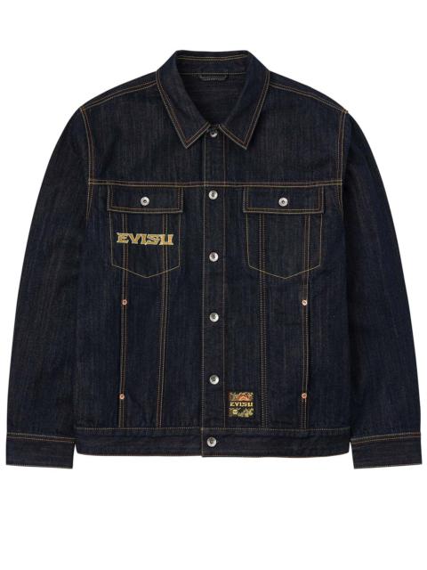 Grateful Crane Embroidery Relax Fit Denim Jacket