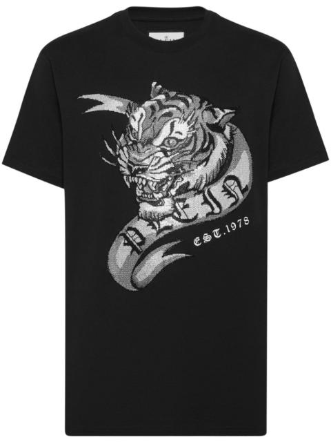 SS Tattoo tiger-print t-shirt