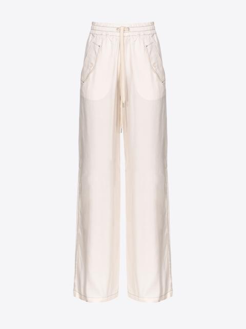 WIDE-LEG TWILL TROUSERS