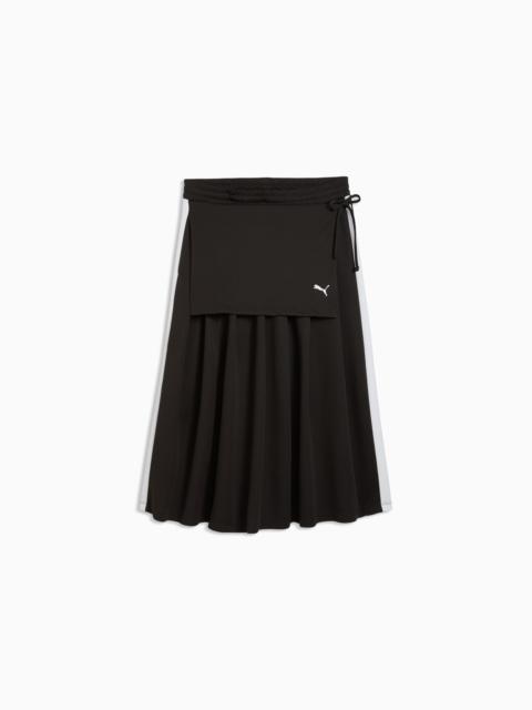T7 Women's Midi Pleated Skirt