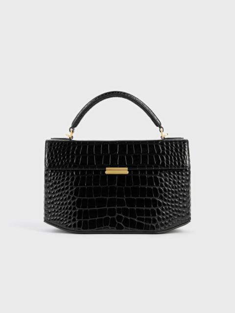 Clip croco-embossed top handle black