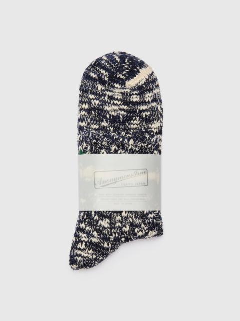 3 Line Quarter Length Sock in Navy Mix