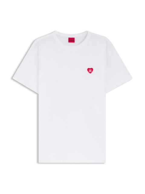 HEART-LOGO T-SHIRT IN COTTON JERSEY