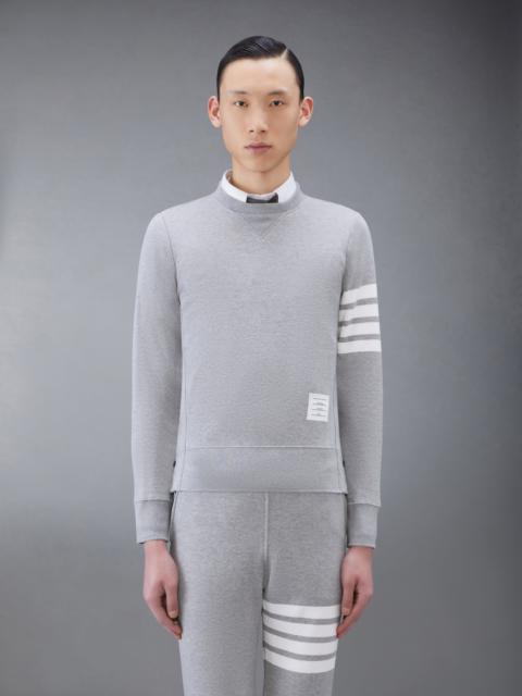 Light Grey Loopback Jersey Knit 4-bar Crew Neck Sweatshirt