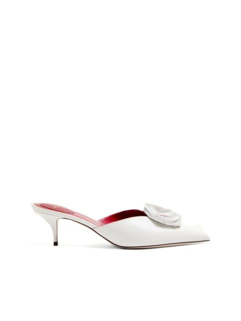 55mm Drip Rose leather mules