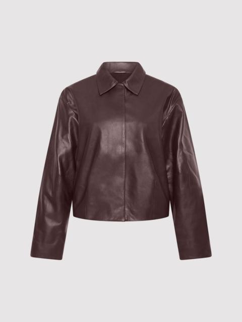 Cocoon Leather Jacket - Bordeaux