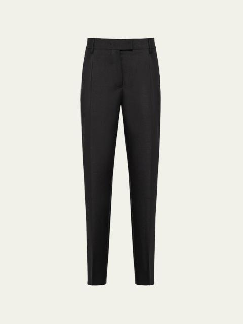 Kid Mohair Slim-Leg Trousers