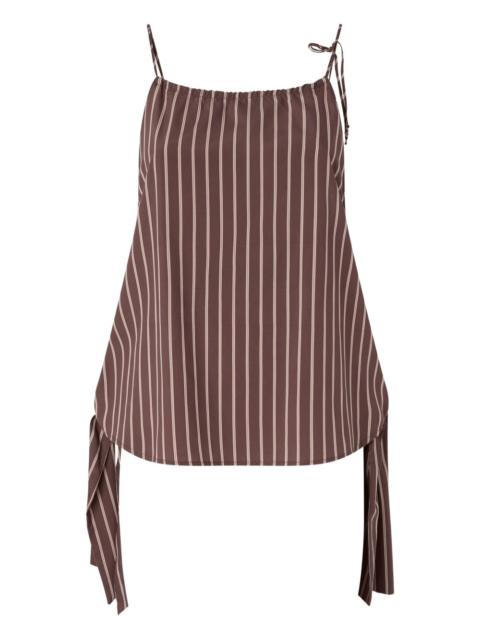 striped-pattern sleeveless blouse