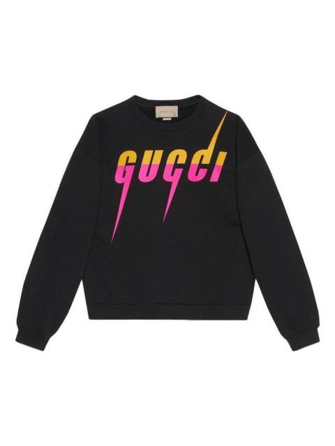 GUCCI Cotton jersey printed sweatshirt with Gucci Blade print 'Black' 715919-XJFL9-1152