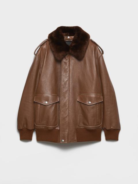 Nappa leather bomber jacket