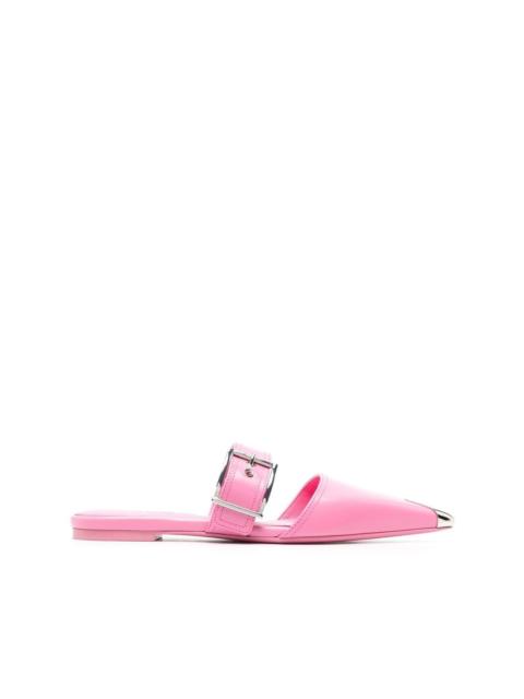 pointed leather mules