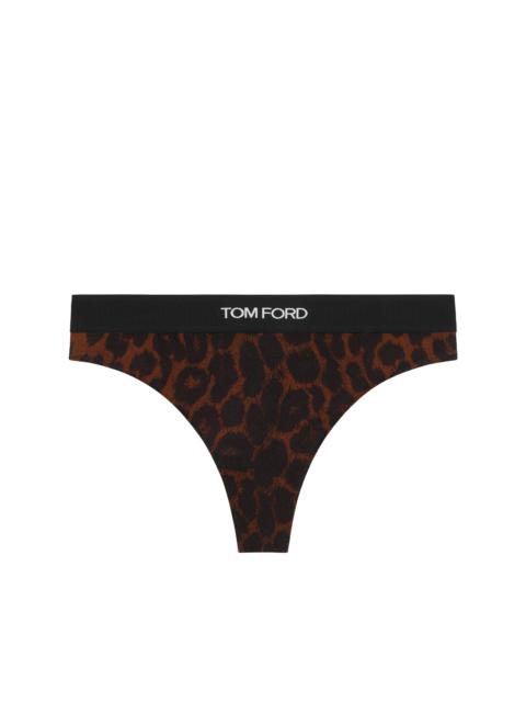 REFLECTED LEOPARD PRINTED MODAL SIGNATURE THONG