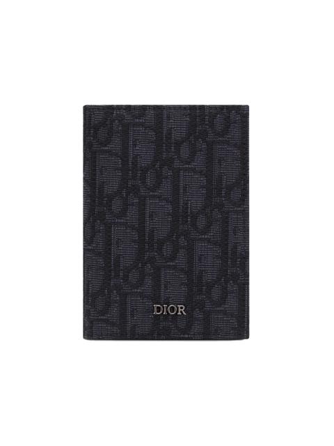 Dior Bi-Fold Card Holder Oblique Jacquard Black