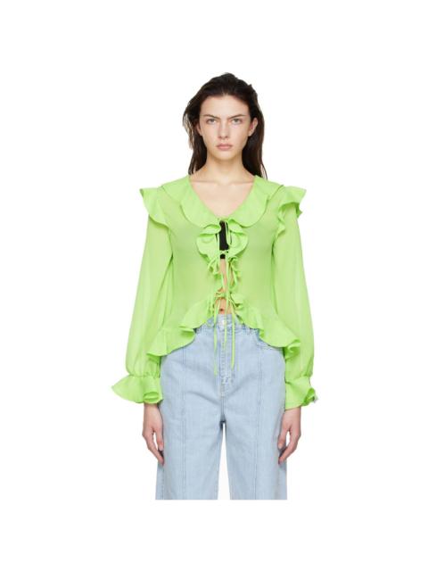 Green Polyester Blouse
