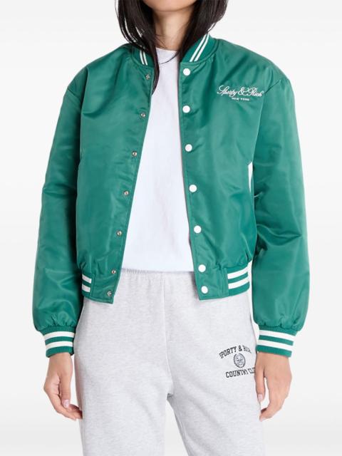 striped buttoned varsity jacket