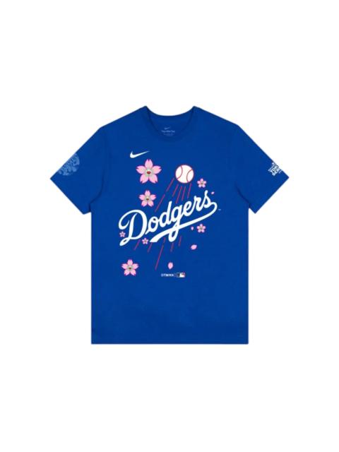 Nike x Takashi Murakami x MLB World Tour Tokyo Series 2025 Dodgers Script S/S Tee Blue