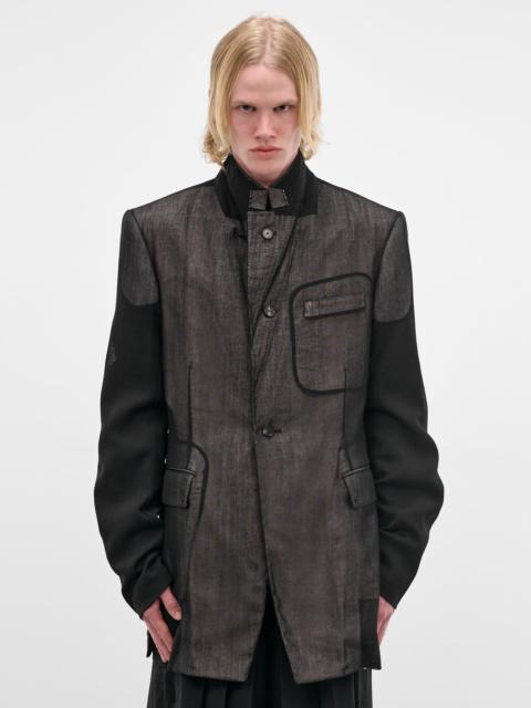 Black Wool Fish Net Blazer