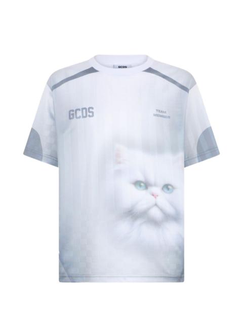cat-print T-shirt
