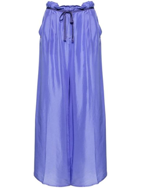 wide-leg silk trousers