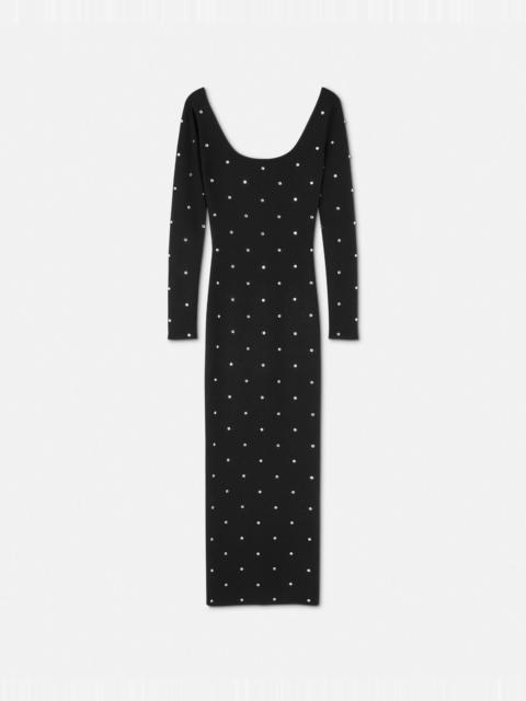 Cielo Stellato Wool Knit Scoop Long Dress