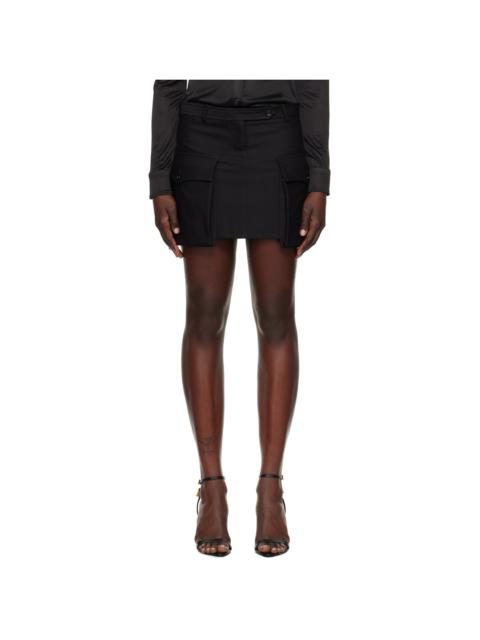 Black Large Patch Pocket Miniskirt
