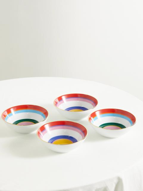 Set Of Four Gold-plated Porcelain Gelato Bowls