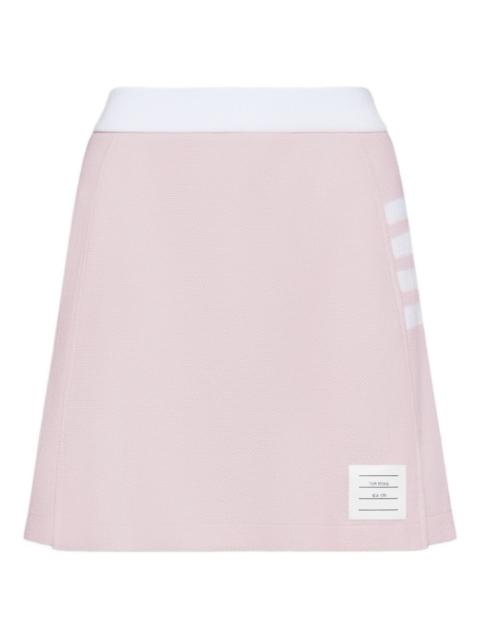 textured pique 4-bar pleated mini skirt