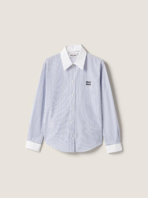 Striped poplin shirt