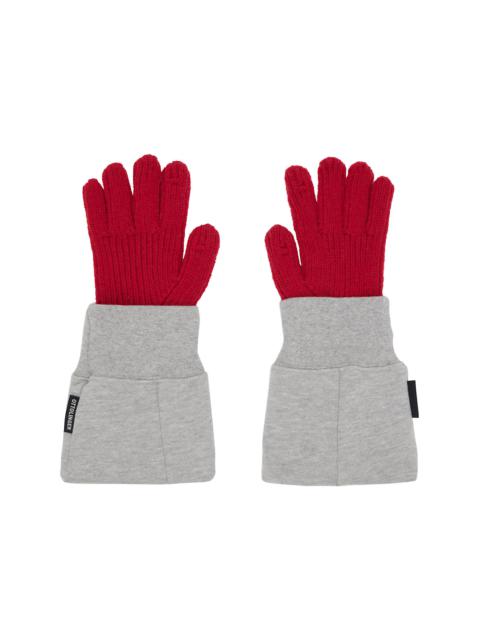 Red & Gray Deconstructed Sleeve Glove