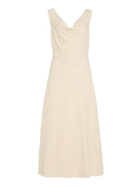 Evelyn Striped Midi Dress gold