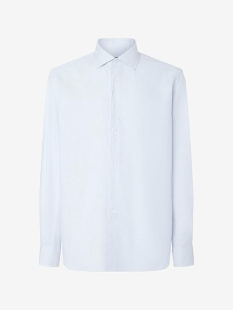 White and light Blue textured cotton shirt